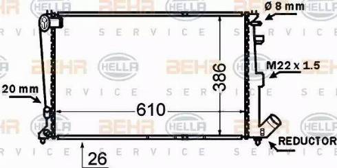 HELLA 8MK 376 766-721 - Radiator, engine cooling autospares.lv