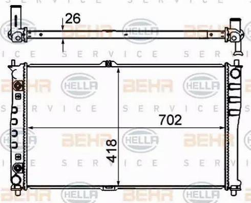 HELLA 8MK 376 763-581 - Radiator, engine cooling autospares.lv