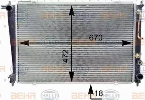 HELLA 8MK 376 763-101 - Radiator, engine cooling autospares.lv