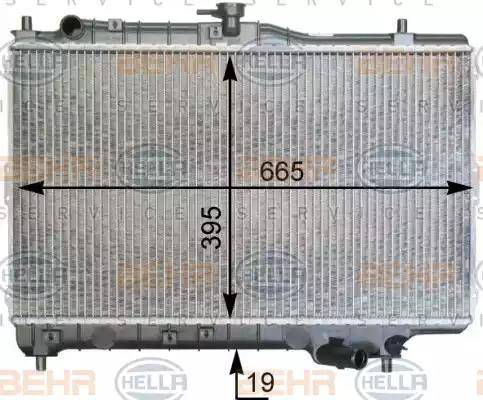 HELLA 8MK 376 763-381 - Radiator, engine cooling autospares.lv