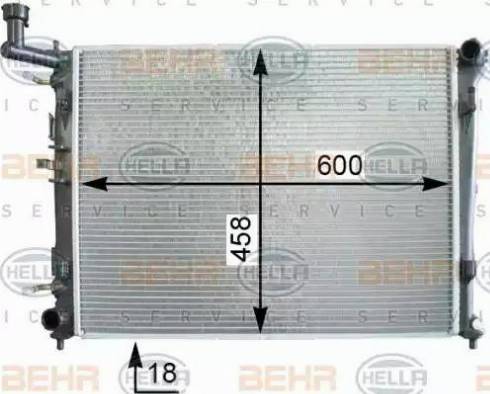 HELLA 8MK 376 763-714 - Radiator, engine cooling autospares.lv