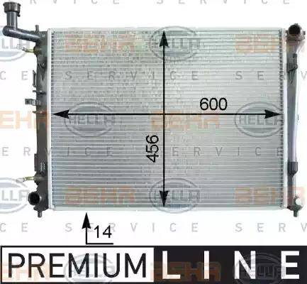 HELLA 8MK 376 763-711 - Radiator, engine cooling autospares.lv