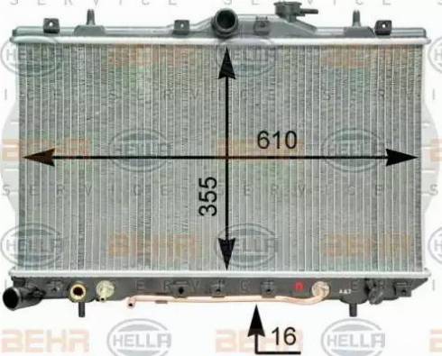 HELLA 8MK 376 762-051 - Radiator, engine cooling autospares.lv