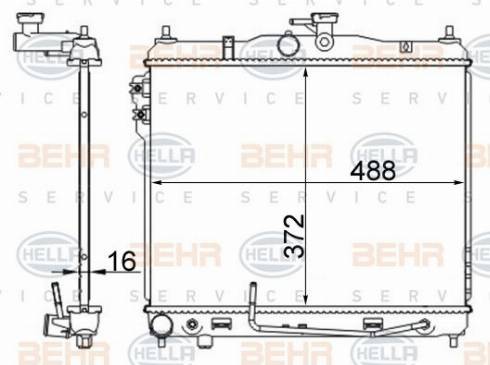 HELLA 8MK 376 762-014 - Radiator, engine cooling autospares.lv