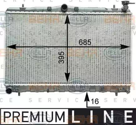 HELLA 8MK 376 762-081 - Radiator, engine cooling autospares.lv