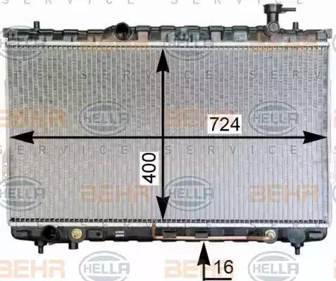 HELLA 8MK 376 762-344 - Radiator, engine cooling autospares.lv