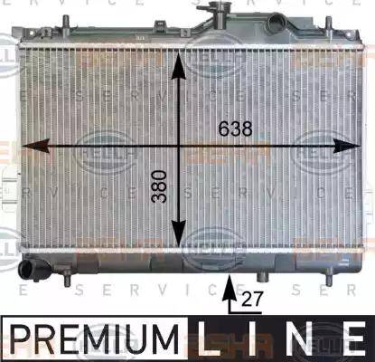 HELLA 8MK 376 762-301 - Radiator, engine cooling autospares.lv