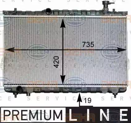 HELLA 8MK 376 762-331 - Radiator, engine cooling autospares.lv