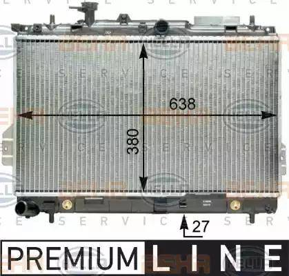 HELLA 8MK 376 762-291 - Radiator, engine cooling autospares.lv