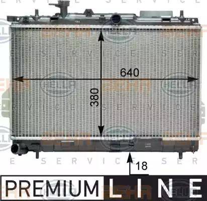 HELLA 8MK 376 762-281 - Radiator, engine cooling autospares.lv