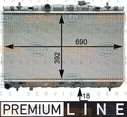 HELLA 8MK 376 762-721 - Radiator, engine cooling autospares.lv