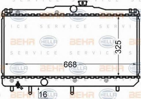 HELLA 8MK 376 704-554 - Radiator, engine cooling autospares.lv