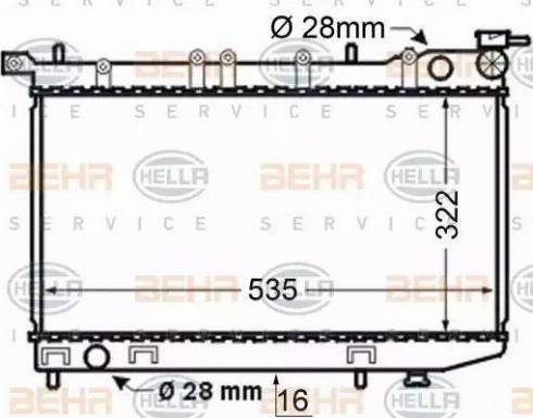 HELLA 8MK 376 704-691 - Radiator, engine cooling autospares.lv