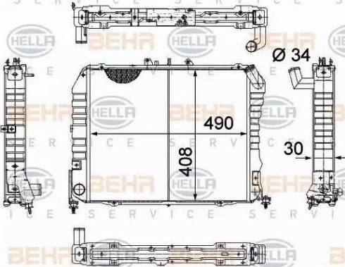 HELLA 8MK 376 705-701 - Radiator, engine cooling autospares.lv