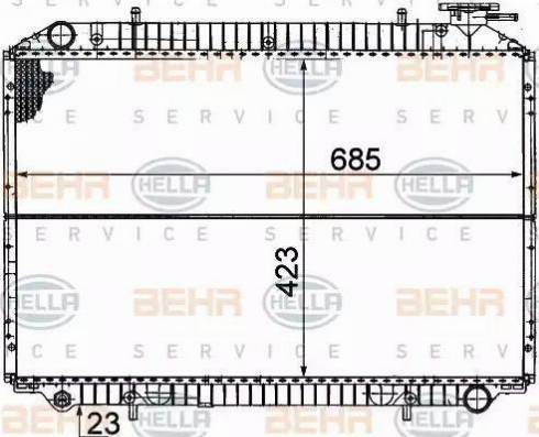 HELLA 8MK 376 706-431 - Radiator, engine cooling autospares.lv