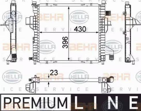 HELLA 8MK 376 706-541 - Radiator, engine cooling autospares.lv