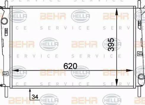 HELLA 8MK 376 706-631 - Radiator, engine cooling autospares.lv