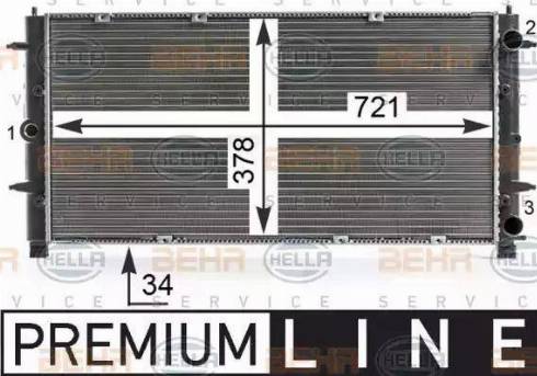 HELLA 8MK 376 700-481 - Radiator, engine cooling autospares.lv