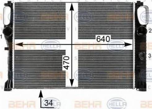 HELLA 8MK 376 700-591 - Radiator, engine cooling autospares.lv