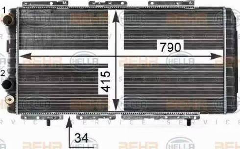 HELLA 8MK 376 700-554 - Radiator, engine cooling autospares.lv