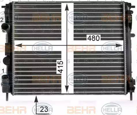 HELLA 8MK 376 700-584 - Radiator, engine cooling autospares.lv