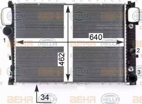 HELLA 8MK 376 700-611 - Radiator, engine cooling autospares.lv