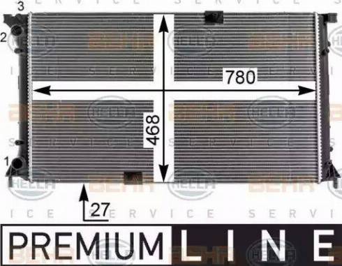 HELLA 8MK 376 700-361 - Radiator, engine cooling autospares.lv