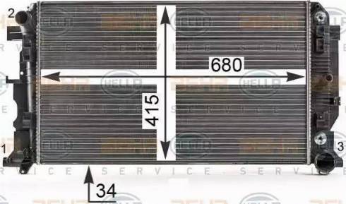 HELLA 8MK 376 700-301 - Radiator, engine cooling autospares.lv