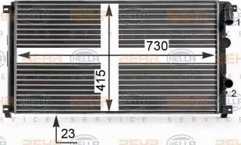 HELLA 8MK 376 700-314 - Radiator, engine cooling autospares.lv