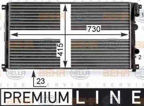 HELLA 8MK 376 700-311 - Radiator, engine cooling autospares.lv