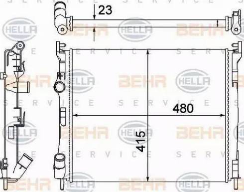 HELLA 8MK 376 700-381 - Radiator, engine cooling autospares.lv