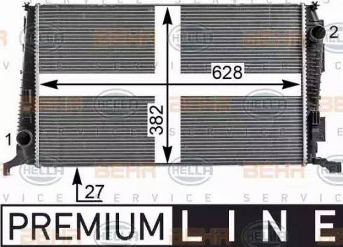 HELLA 8MK 376 700-241 - Radiator, engine cooling autospares.lv