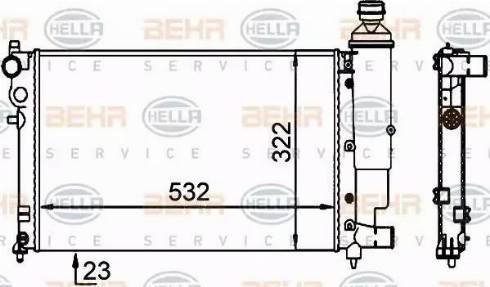 HELLA 8MK 376 701-694 - Radiator, engine cooling autospares.lv