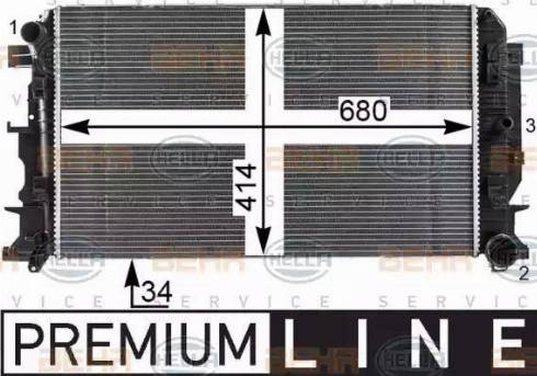 HELLA 8MK 376 701-001 - Radiator, engine cooling autospares.lv