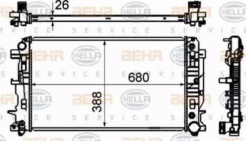 HELLA 8MK 376 701-014 - Radiator, engine cooling autospares.lv