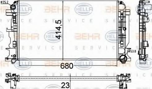 HELLA 8MK 376 701-361 - Radiator, engine cooling autospares.lv