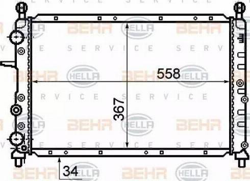 HELLA 8MK 376 708-491 - Radiator, engine cooling autospares.lv