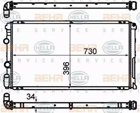 HELLA 8MK 376 708-451 - Radiator, engine cooling autospares.lv