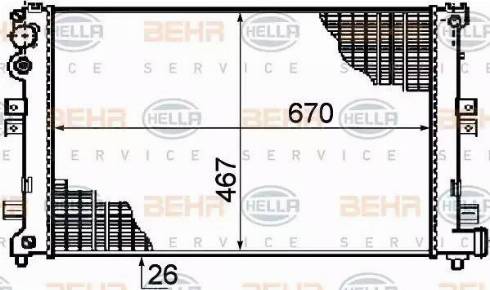 HELLA 8MK 376 708-524 - Radiator, engine cooling autospares.lv