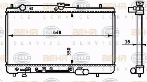 HELLA 8MK 376 708-061 - Radiator, engine cooling autospares.lv