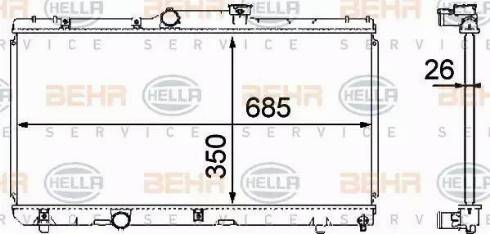 HELLA 8MK 376 708-391 - Radiator, engine cooling autospares.lv