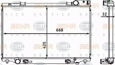 HELLA 8MK 376 708-341 - Radiator, engine cooling autospares.lv