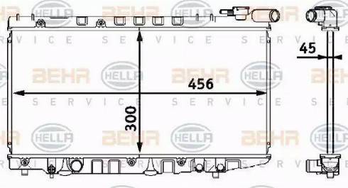 HELLA 8MK 376 708-351 - Radiator, engine cooling autospares.lv