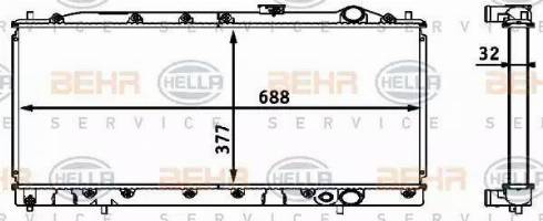 HELLA 8MK 376 708-331 - Radiator, engine cooling autospares.lv