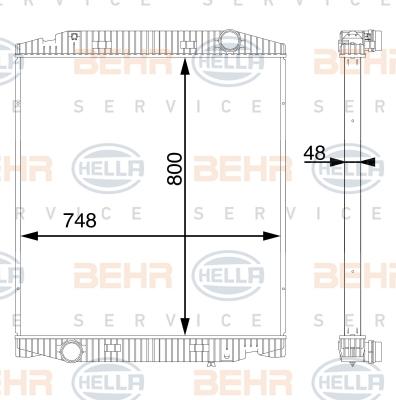 HELLA 8MK 376 702-874 - Radiator, engine cooling autospares.lv