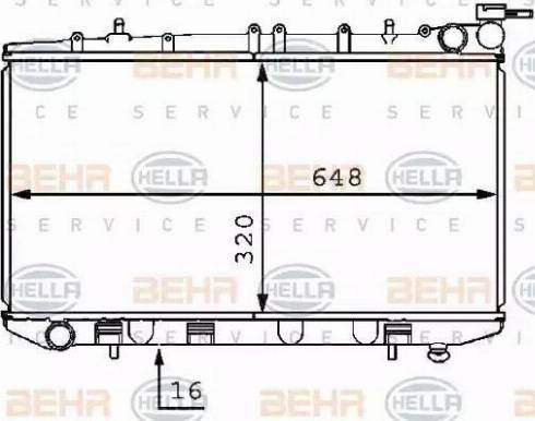 HELLA 8MK 376 707-491 - Radiator, engine cooling autospares.lv