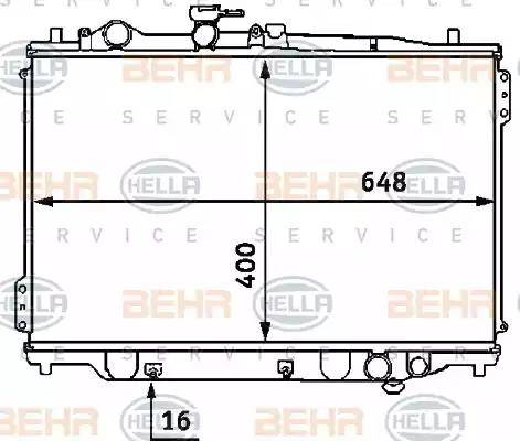 HELLA 8MK 376 707-421 - Radiator, engine cooling autospares.lv