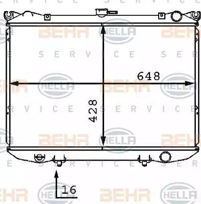 HELLA 8MK 376 707-561 - Radiator, engine cooling autospares.lv