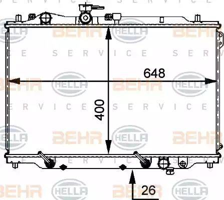 HELLA 8MK 376 707-531 - Radiator, engine cooling autospares.lv