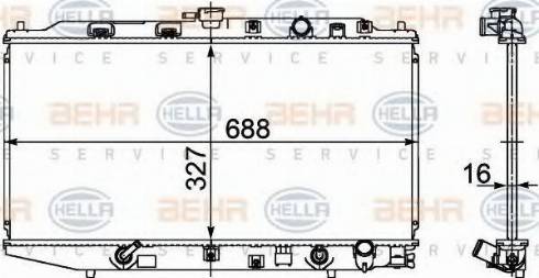 HELLA 8MK 376 707-654 - Radiator, engine cooling autospares.lv